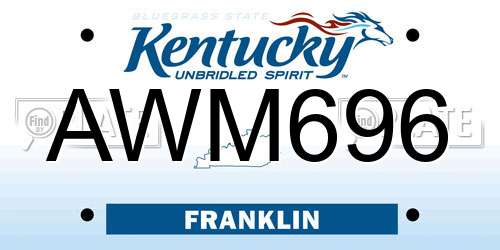 AWM696 Kentucky License Plate