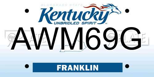 AWM69G Kentucky License Plate