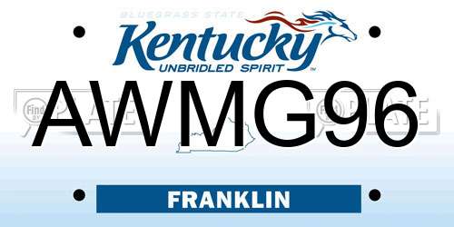 AWMG96 Kentucky License Plate