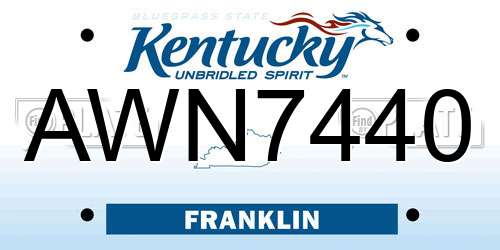 AWN7440 Kentucky License Plate