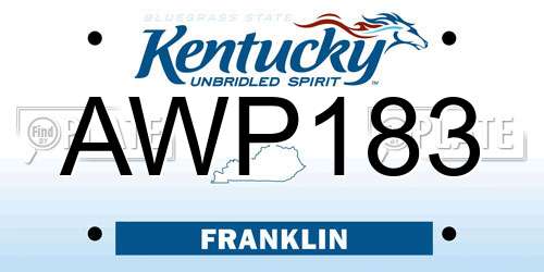 AWP183 Kentucky License Plate