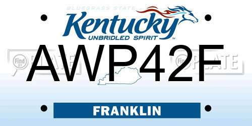AWP42F Kentucky License Plate
