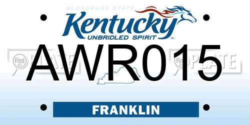AWR015 Kentucky License Plate