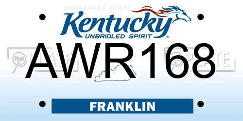 AWR168 Kentucky License Plate