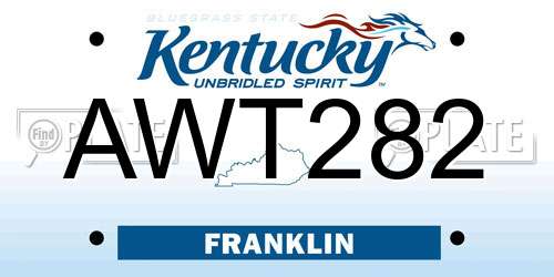 AWT282 Kentucky License Plate