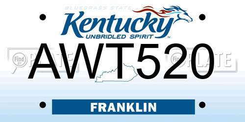 AWT520 Kentucky License Plate