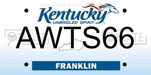 AWTS66 Kentucky License Plate