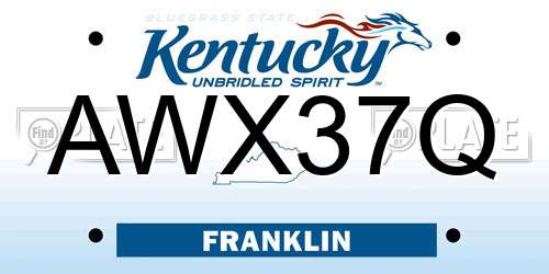 AWX37Q Kentucky License Plate