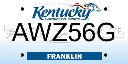 AWZ56G Kentucky License Plate