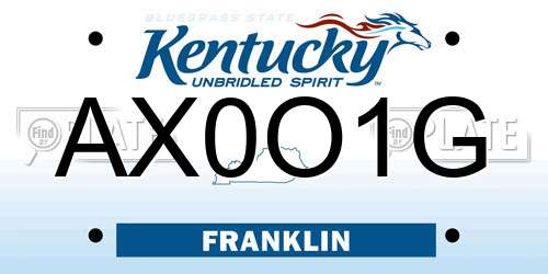 AX0O1G Kentucky License Plate