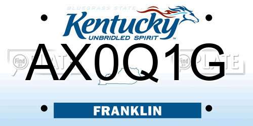 AX0Q1G Kentucky License Plate