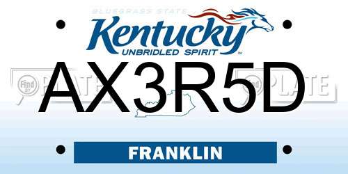 AX3R5D Kentucky License Plate