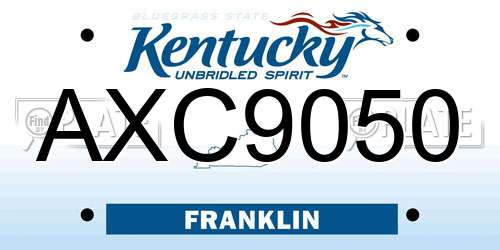 AXC9050 Kentucky License Plate