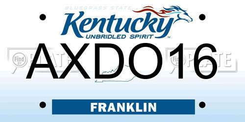 AXDO16 Kentucky License Plate