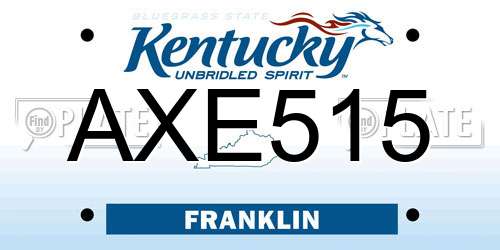 AXE515 Kentucky License Plate