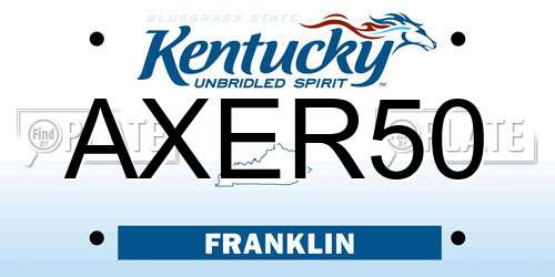 AXER50 Kentucky License Plate