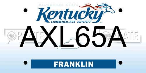 AXL65A Kentucky License Plate