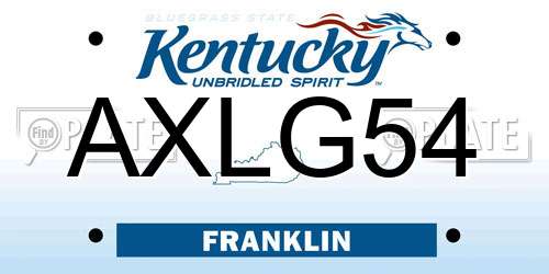 AXLG54 Kentucky License Plate