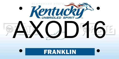 AXOD16 Kentucky License Plate