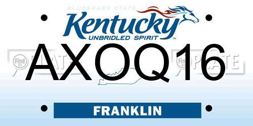AXOQ16 Kentucky License Plate