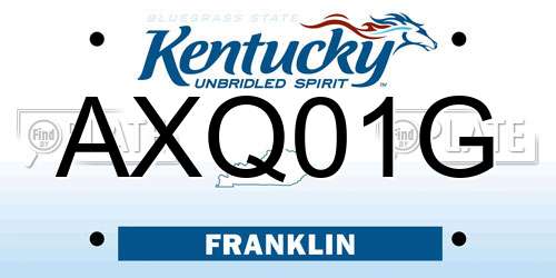 AXQ01G Kentucky License Plate