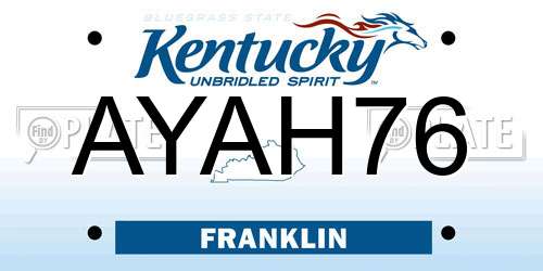 AYAH76 Kentucky License Plate