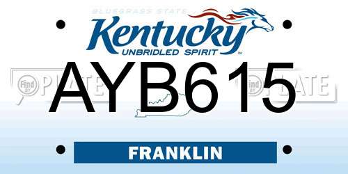 AYB615 Kentucky License Plate