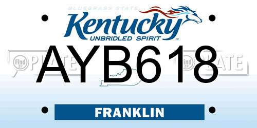 AYB618 Kentucky License Plate