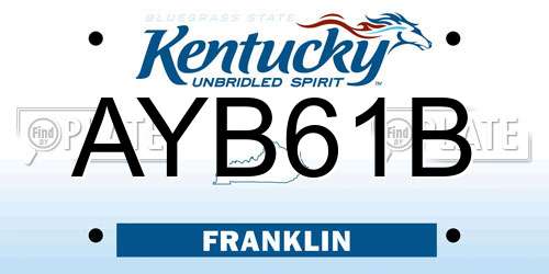 AYB61B Kentucky License Plate