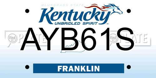 AYB61S Kentucky License Plate