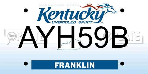 AYH59B Kentucky License Plate