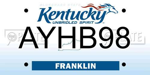 AYHB98 Kentucky License Plate