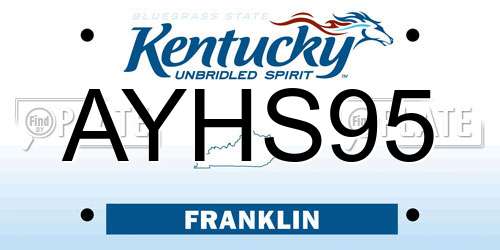 AYHS95 Kentucky License Plate