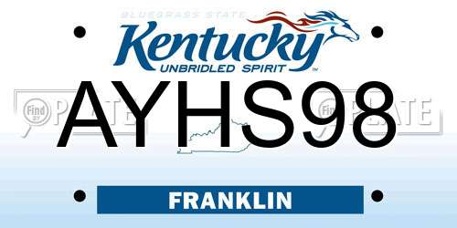 AYHS98 Kentucky License Plate