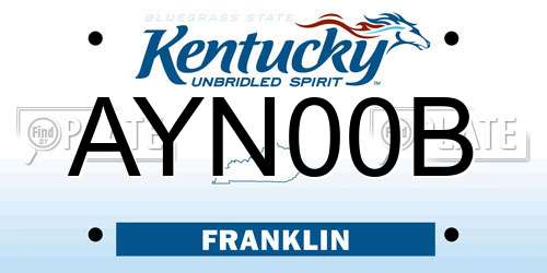 AYN00B Kentucky License Plate