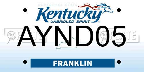 AYND05 Kentucky License Plate