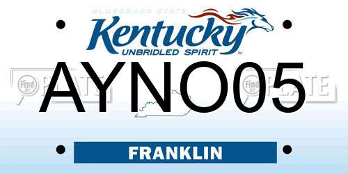 AYNO05 Kentucky License Plate