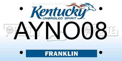 AYNO08 Kentucky License Plate