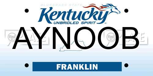 AYNOOB Kentucky License Plate