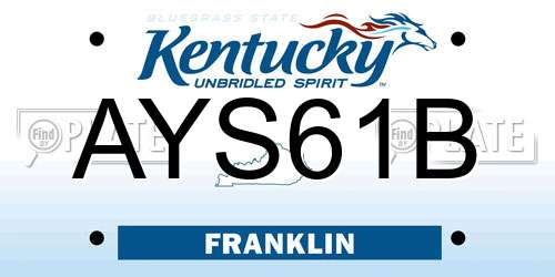 AYS61B Kentucky License Plate