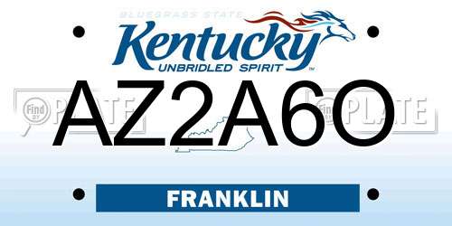 AZ2A6O Kentucky License Plate