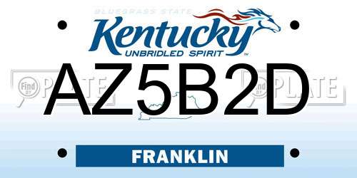 AZ5B2D Kentucky License Plate