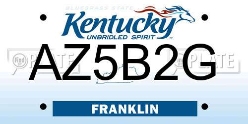AZ5B2G Kentucky License Plate