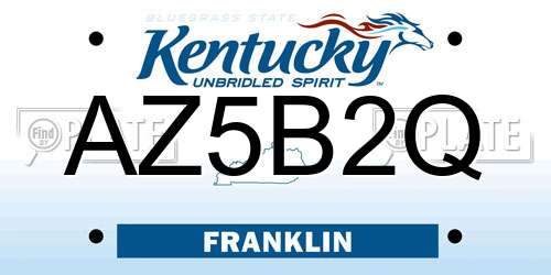 AZ5B2Q Kentucky License Plate