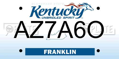 AZ7A6O Kentucky License Plate