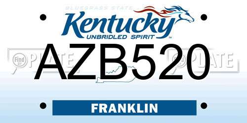 AZB520 Kentucky License Plate