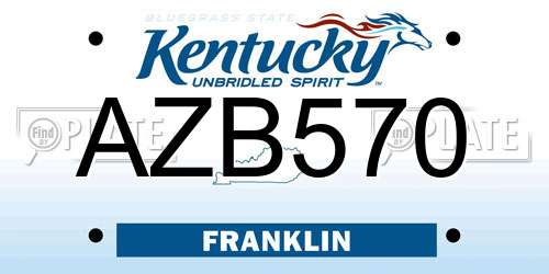 AZB570 Kentucky License Plate