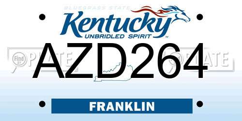 AZD264 Kentucky License Plate