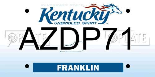 AZDP71 Kentucky License Plate