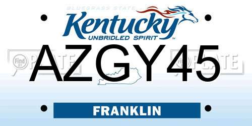 AZGY45 Kentucky License Plate